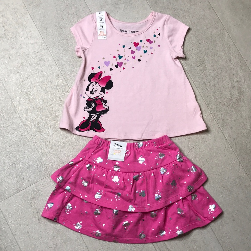 Disney Shirt Skort Set Sz 24 Months Minnie Mouse